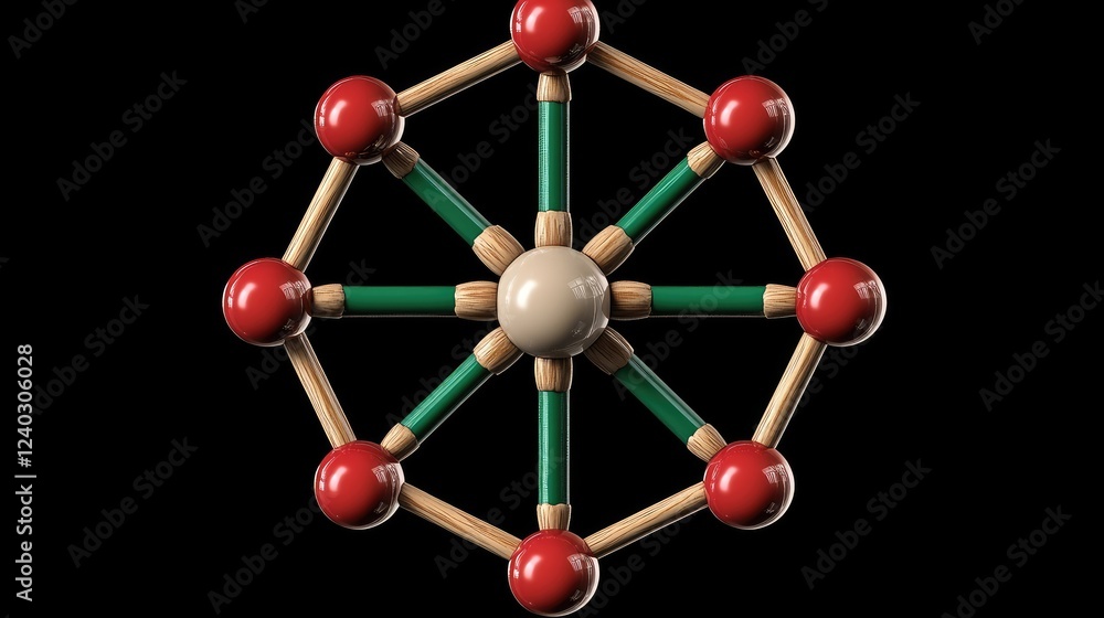 Poster molecular structure visualization laboratory 3d model scientific research digital rendering chemistr