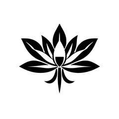 Elegant Black and White Lotus Flower Design:  A Simple, Minimalist Floral Graphic for Nature Lovers