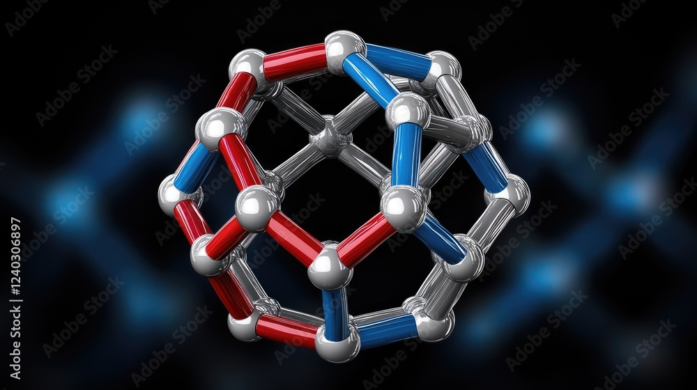 Aufkleber exploring molecular structures laboratory environment scientific visualization digital artwork abstr