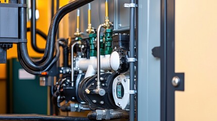 Obraz premium Close-Up of Industrial Machinery System