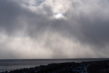 storm clouds over the sea