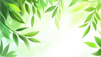 Fototapeta premium Delicate willow branches in fresh green, soft morning light, serene and minimalist Qingming Festival scene.