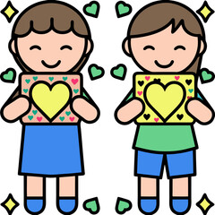 boy and girl holding a gift