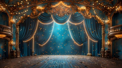 circus stage backdrop frame light background carnival