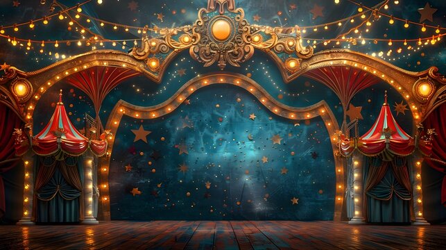circus stage backdrop frame light background carnival