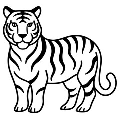 vector illustration of cartoon tiger