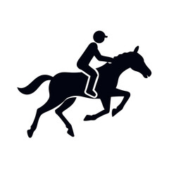 silhouette of a running horse