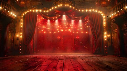 circus stage backdrop frame light background carnival