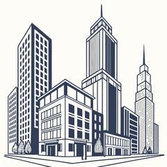 Fototapeta premium illustration of a city