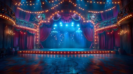 circus stage backdrop frame light background carnival