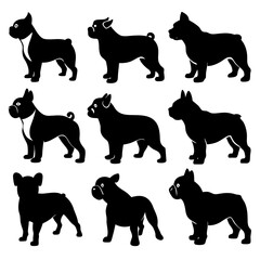 silhouettes of dogs