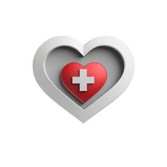 Obraz premium Heart health symbol, digital art, medical care, website design