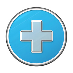 Fototapeta premium Blue Add Button Interface Icon Digital Design