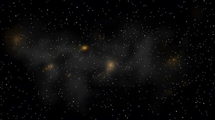 Fototapeta premium Dark Cosmic Nebula with Golden Stars and Stardust