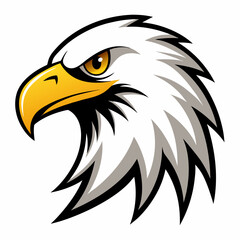American bald eagle with flag