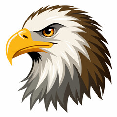 American bald eagle with flag