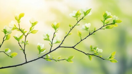 Delicate willow branches in fresh green, soft morning light, serene and minimalist Qingming Festival scene.