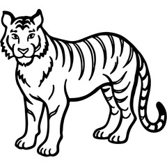 Vector illustration of a tiger