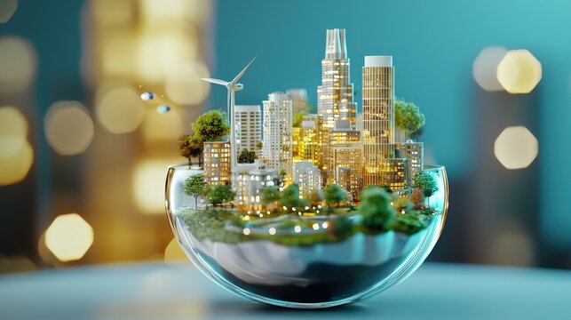 A mini world promoting green initiatives.