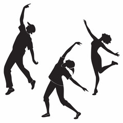 silhouettes of dancing people