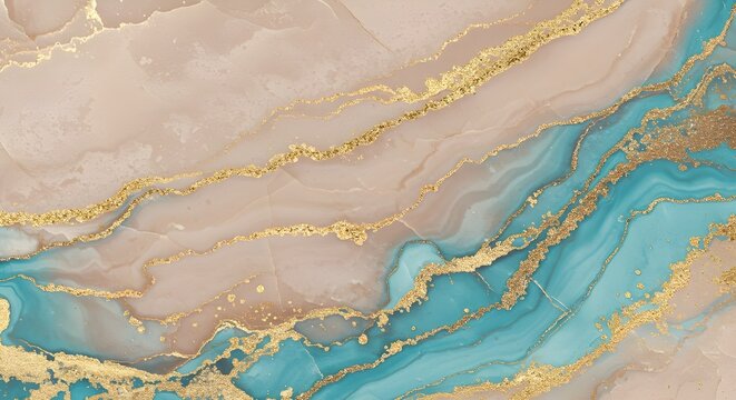 Champagne and Azure Marble Blend