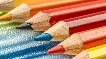 Close-up Colorful Pencils on Textured Surface