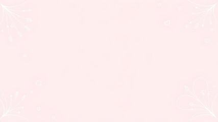 Vector art baby stuff. Light pink background, linear white designs. Generative AI