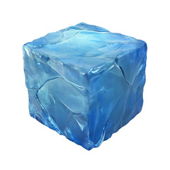 Obraz premium Rectangular ice block with a frosted, textured surface. Ideal for beverage presentations, food styling, and creative visual designs. Isolated on transparent background, png.