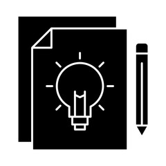 Content Creation – Lightbulb and Paper Representing Innovative Ideas, Brainstorming, and Creative Processes in Digital Media. Vector illustration.
