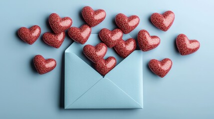 Obraz premium close up of romantic love letter with copy space.