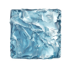 Obraz premium Rectangular ice block with a frosted, textured surface. Ideal for beverage presentations, food styling, and creative visual designs. Isolated on transparent background, png.
