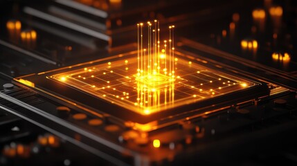 Illuminated Circuitry: A Glowing Microchip