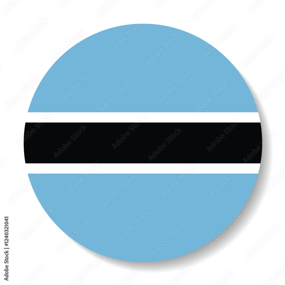 Poster botswana circle flag. button flag icon. standard color. circle icon flag. computer illustration. dig