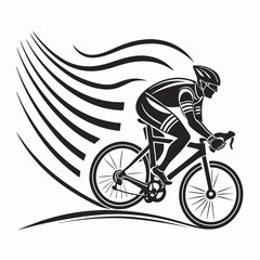 Naklejka premium silhouette of a cyclist