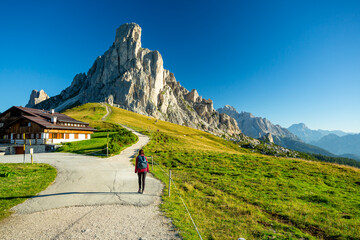 Dolomites Mountains hiking in Italy 