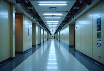 Empty corridor of the office building