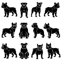 set of cats silhouettes