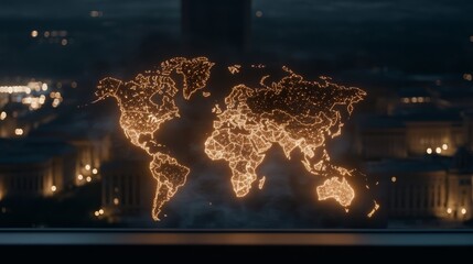 Elegant Global map overlayed with glowing red oil crisis hotspots and energy pipeline routes emphasizing geopolitical tensions over oil resources 