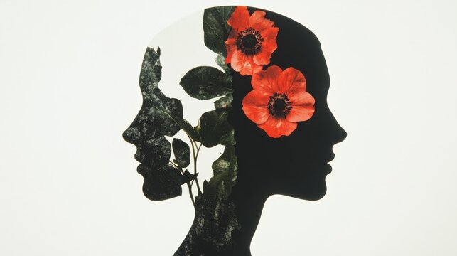 The duality of life and death, with the flowers of Proserpina, the goddess of the underworld in Roman mythology.