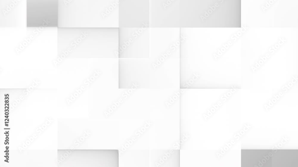 Poster Abstract motion background from random moving cubes, seamless loop animation
