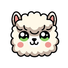 Cute Alpaca Character for Designs Clip Art Illustration