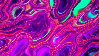 Vibrant Neon Abstract Pattern – Colorful Psychedelic Waves Background