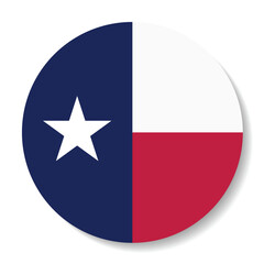 Texas state circle flag logo icon digital vector illustration