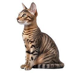 Obraz premium Sitting cat isolated on transparent background. PNG. Generated AI.