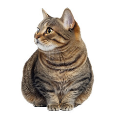 Fototapeta premium Shorthair cat isolated on transparent background. PNG. Generated AI.