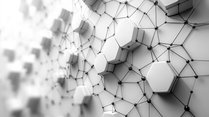 Abstract White Network Structure. Generative AI