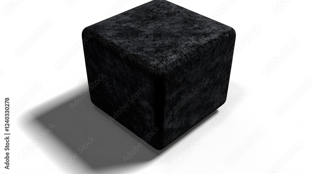 Poster dark gray textured cube 3d render abstract minimalist background