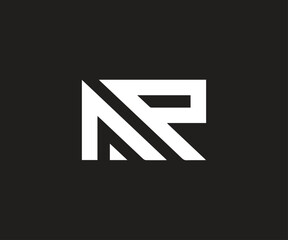 Sleek and Professional NR Logo Design – Minimalist Monogram on Black Background