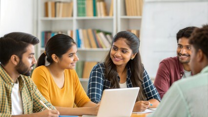 Indian College Students in Seminar Discussion
