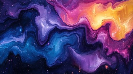 celestial abstract background with vibrant swirling galaxies and star clusters